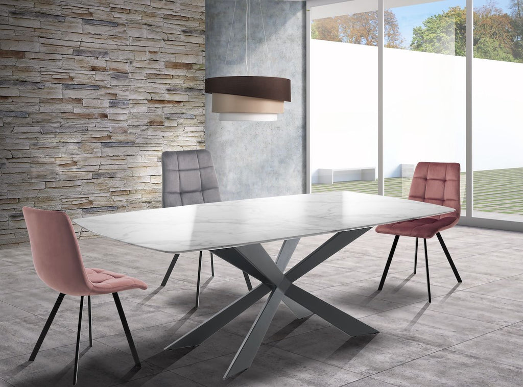 Set 4 sedie moderne imbottite Miracle Grey