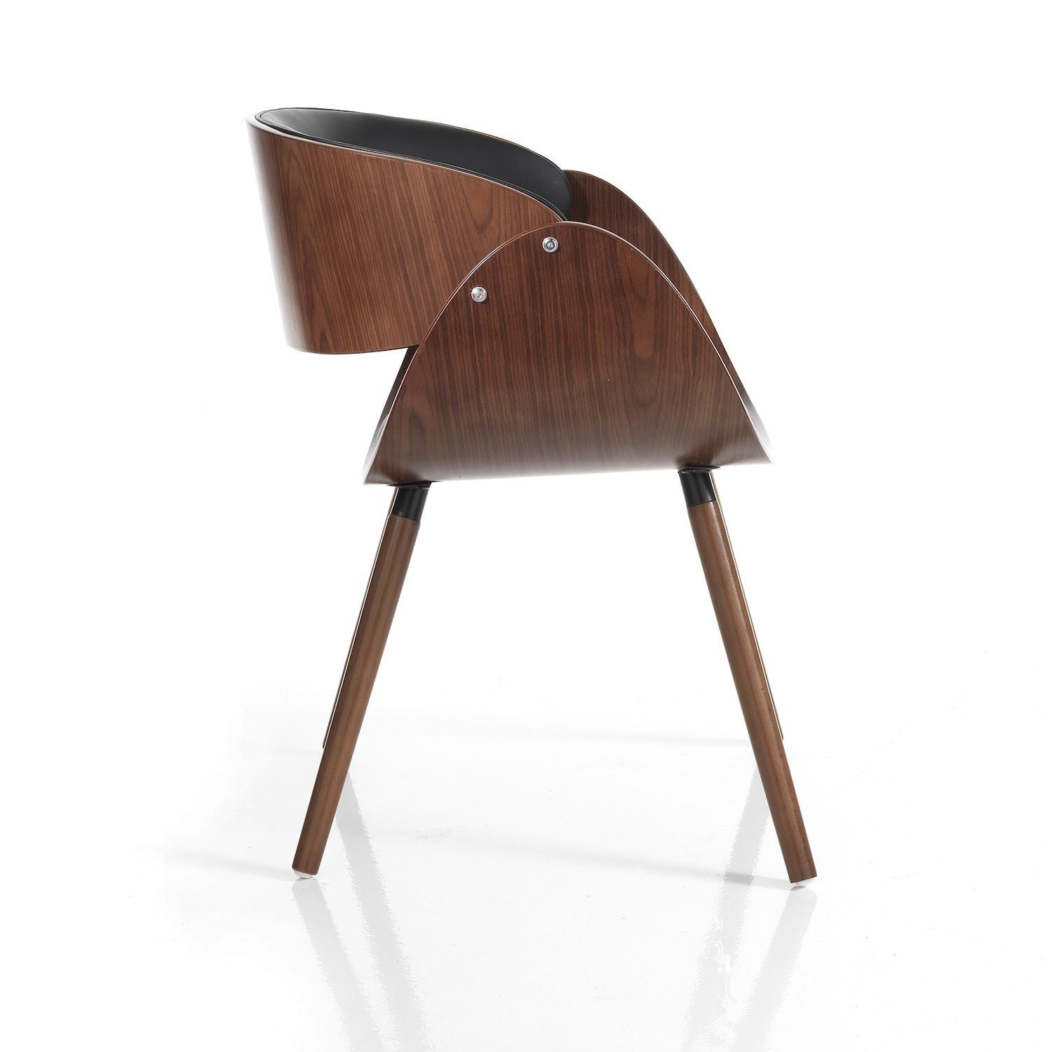 Sedia da cucina in legno e pelle sintetica Once Evo Black