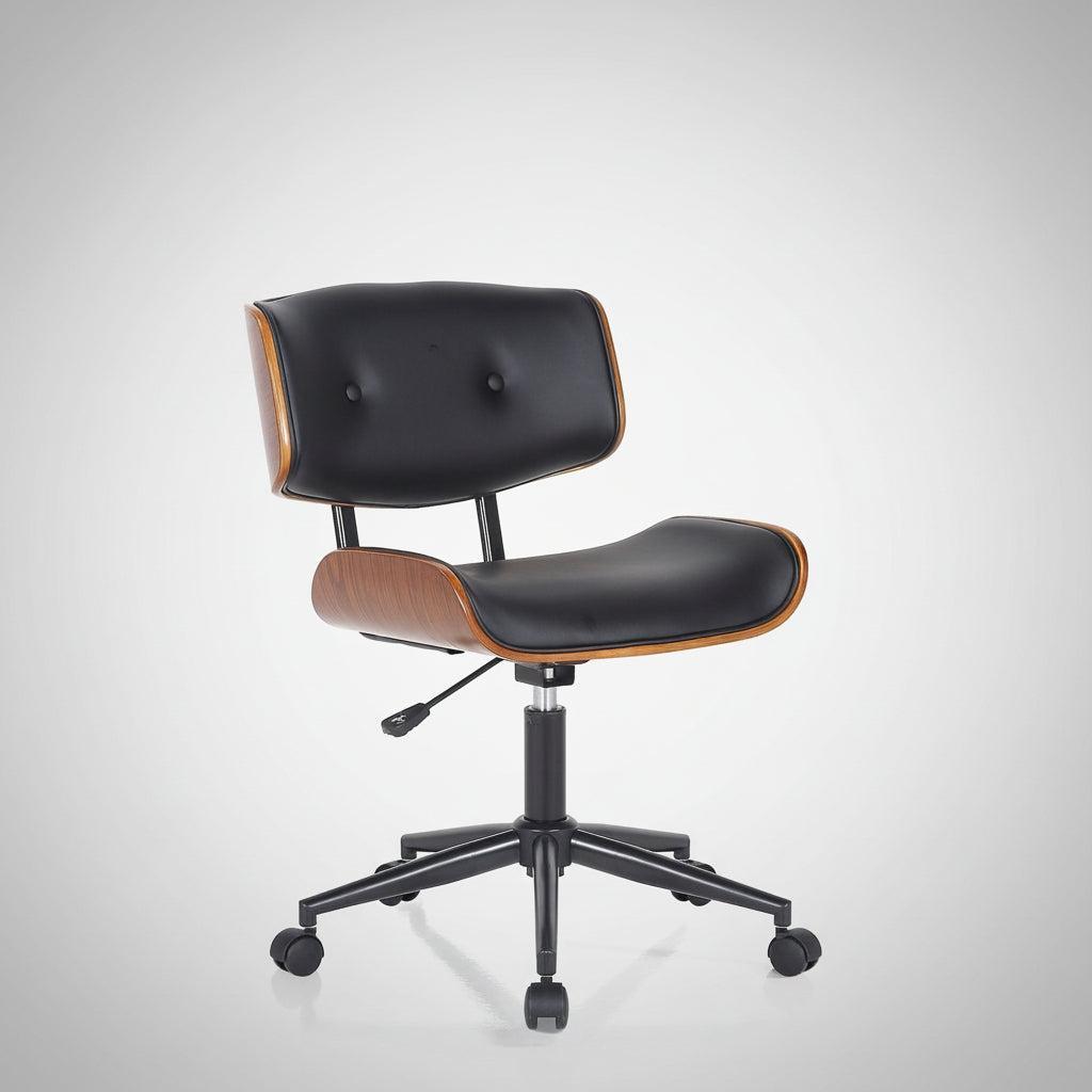 Poltrona da ufficio in legno e pelle sintetica Once-B