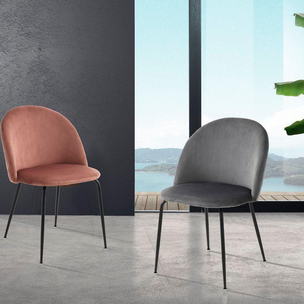 Set 4 sedie imbottite per cucina o sala pranzo While Grey
