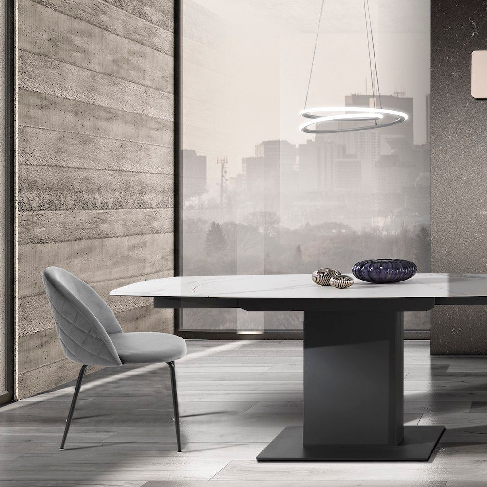Set 4 sedie imbottite per cucina o sala pranzo While Grey