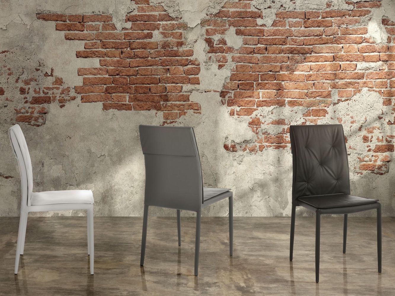 Set 4 sedie impilabili design moderno Drummor White