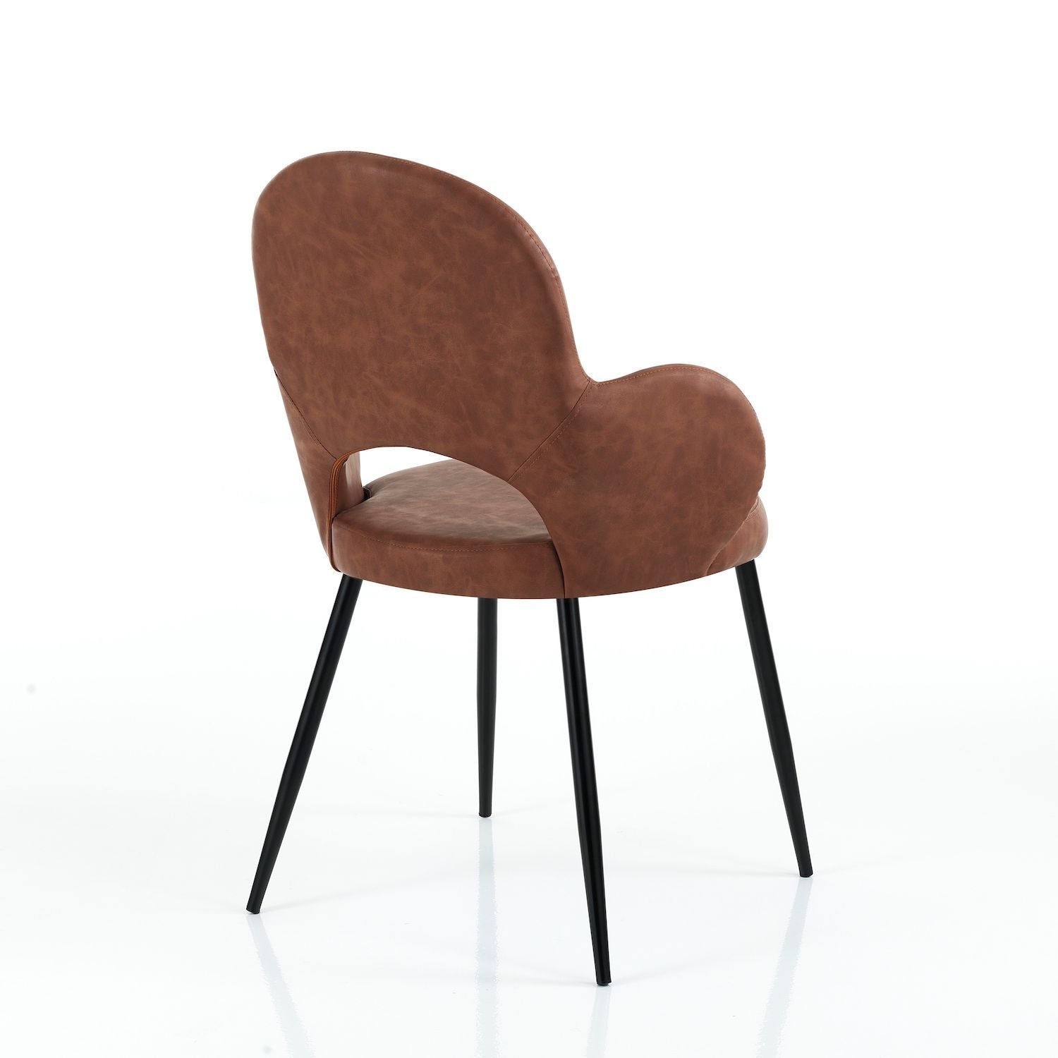 Set 4 sedie imbottite in pelle sintetica vintage Virva