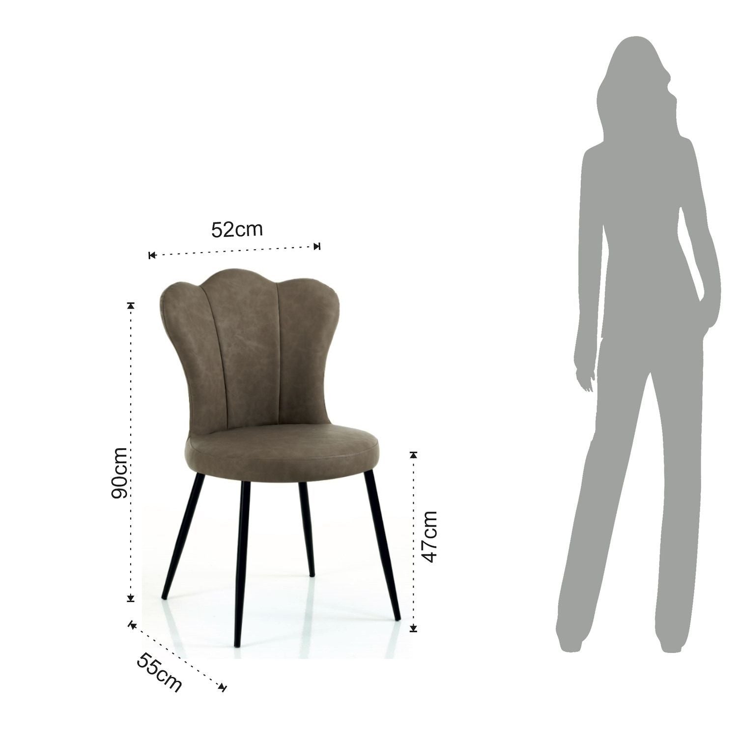 Set 4 sedie imbottite per sala da pranzo Tarja Sand