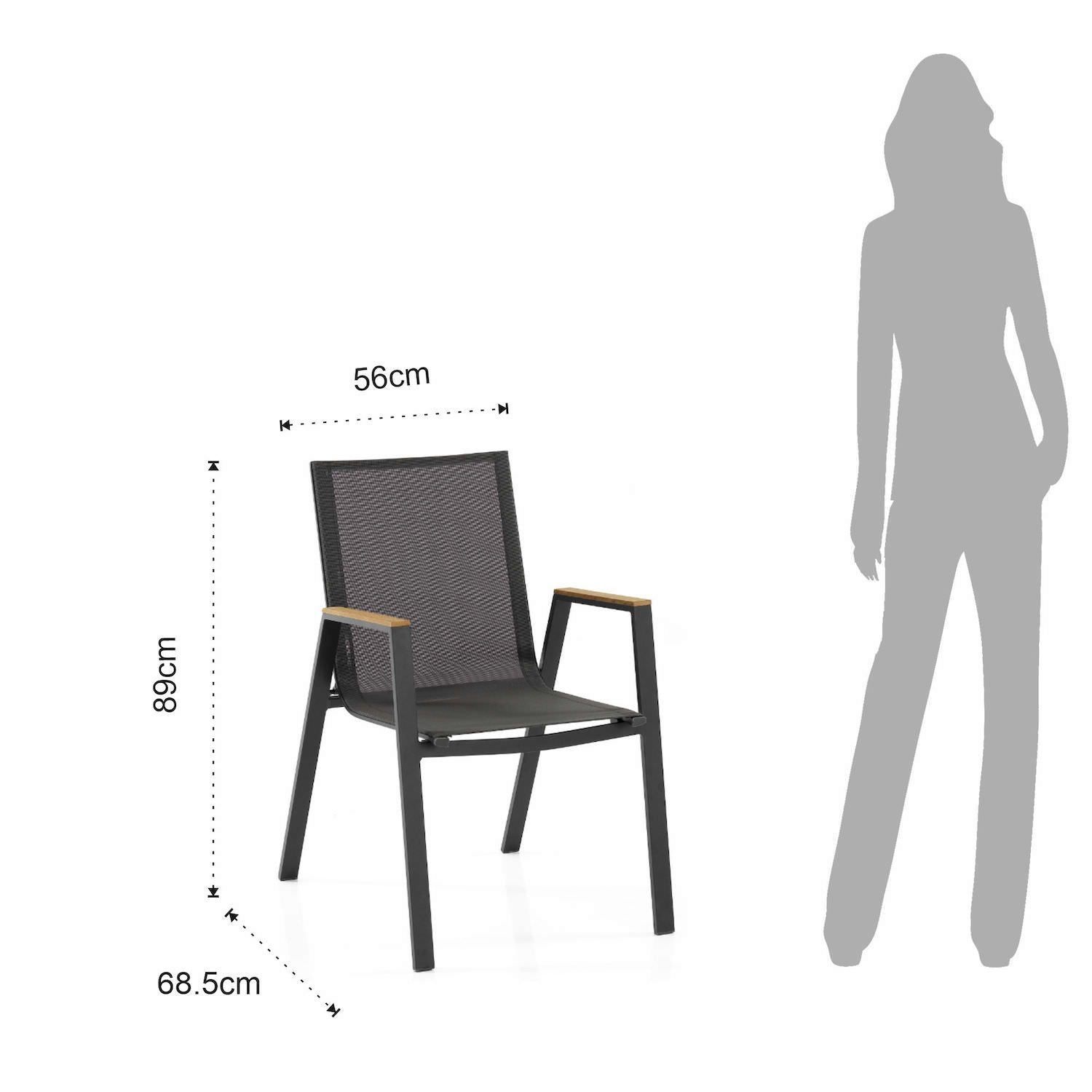 Coppia sedie con braccioli impilabili da giardino Nicoline