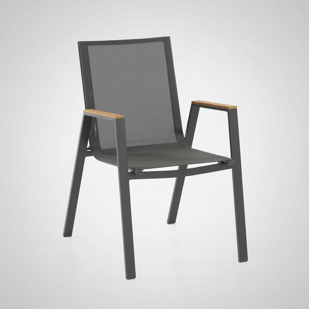 Coppia sedie con braccioli impilabili da giardino Nicoline