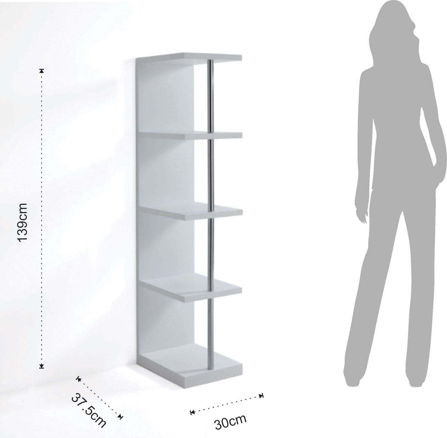 Libreria angolare verticale moderna Clemson