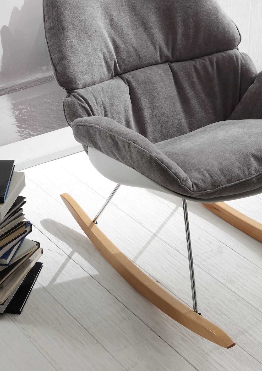 Poltrona a dondolo moderna per salotto o camera Randers