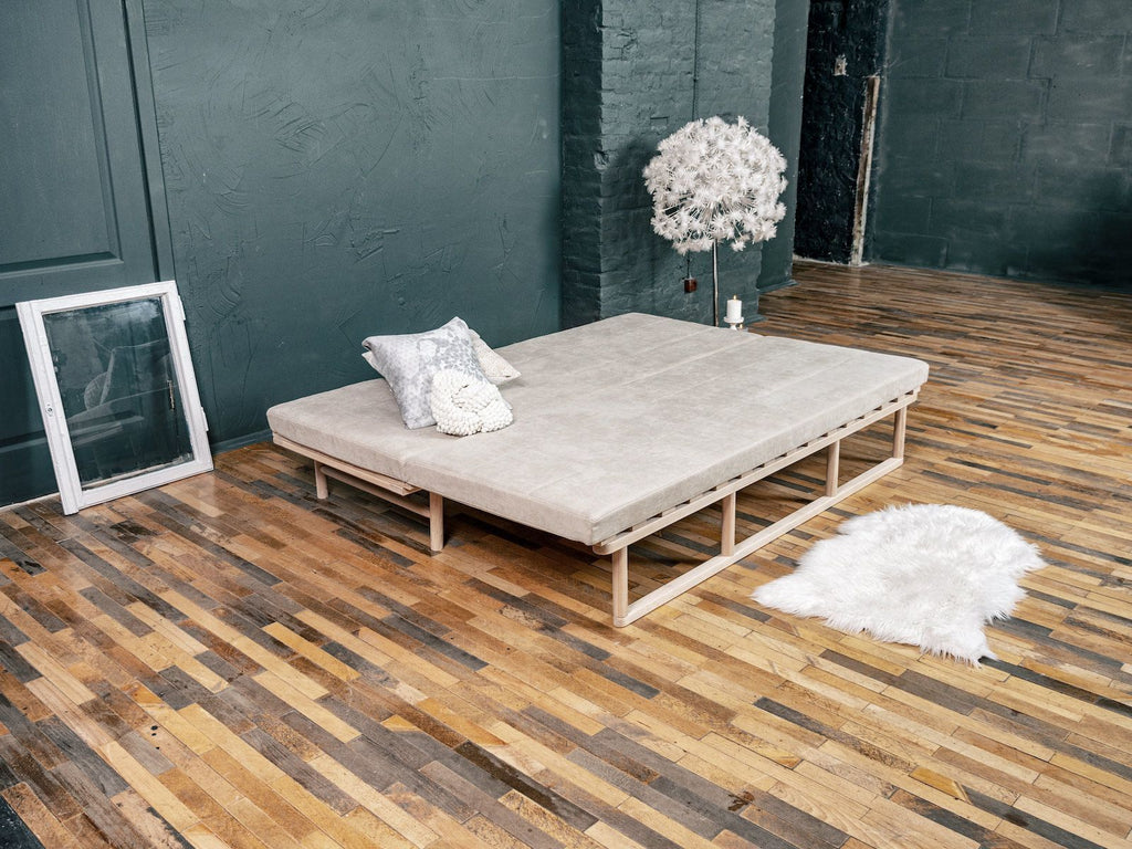 Divano letto in legno naturale Mikkeli
