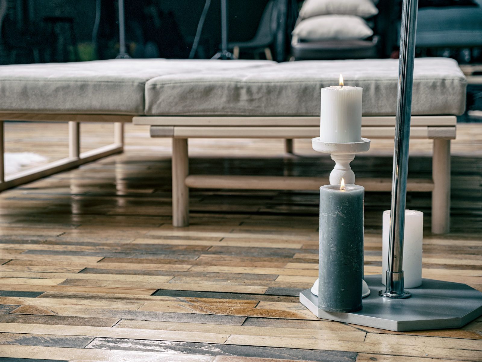 Divano letto in legno naturale Mikkeli