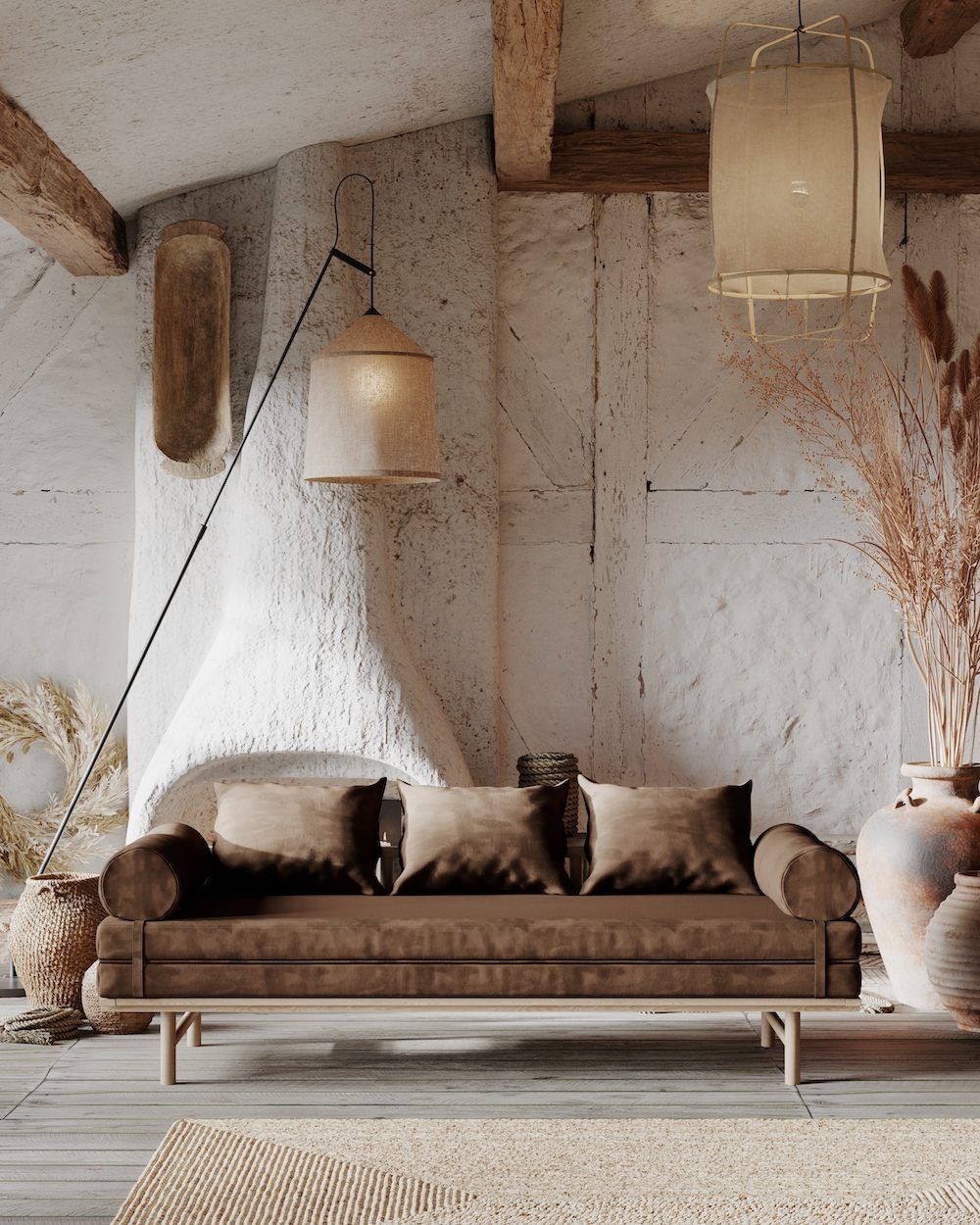 Divano letto in legno naturale Mikkeli