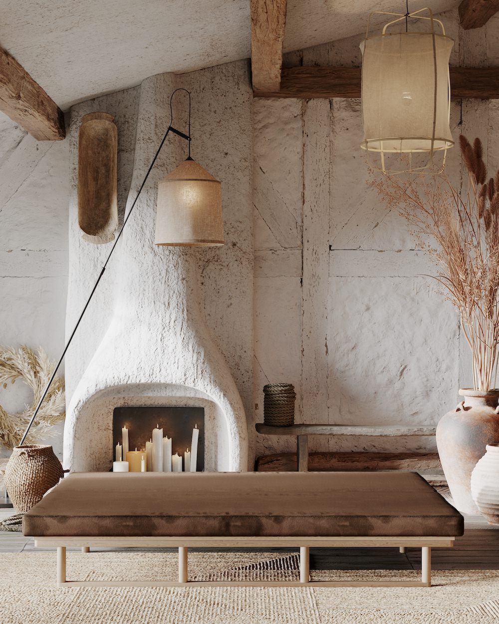 Divano letto in legno naturale Mikkeli