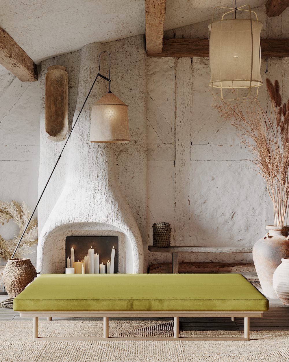 Divano letto in legno naturale Mikkeli