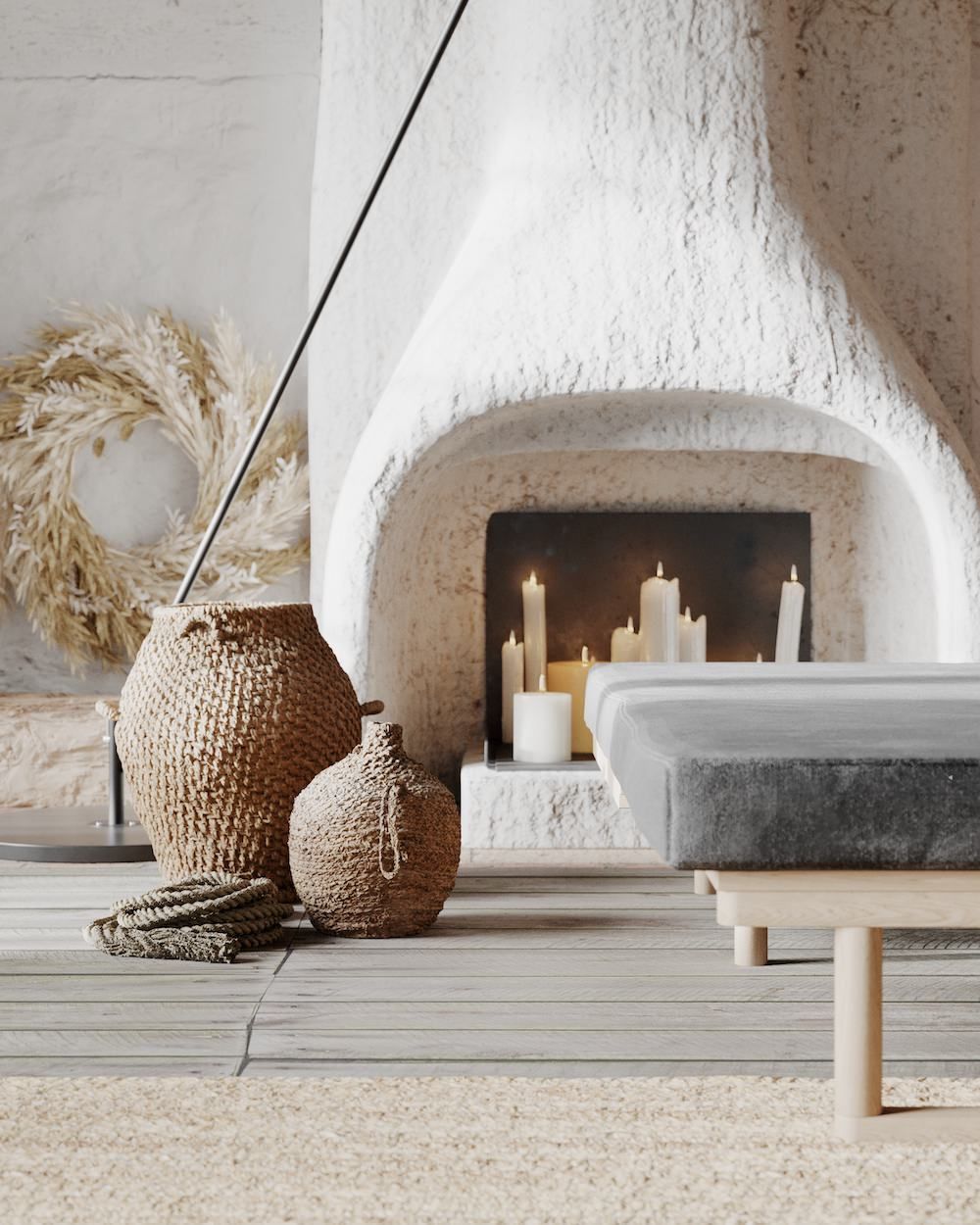 Divano letto in legno naturale Mikkeli