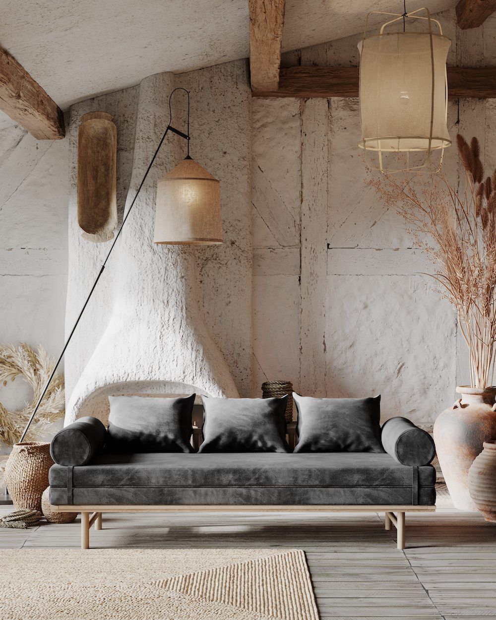 Divano letto in legno naturale Mikkeli