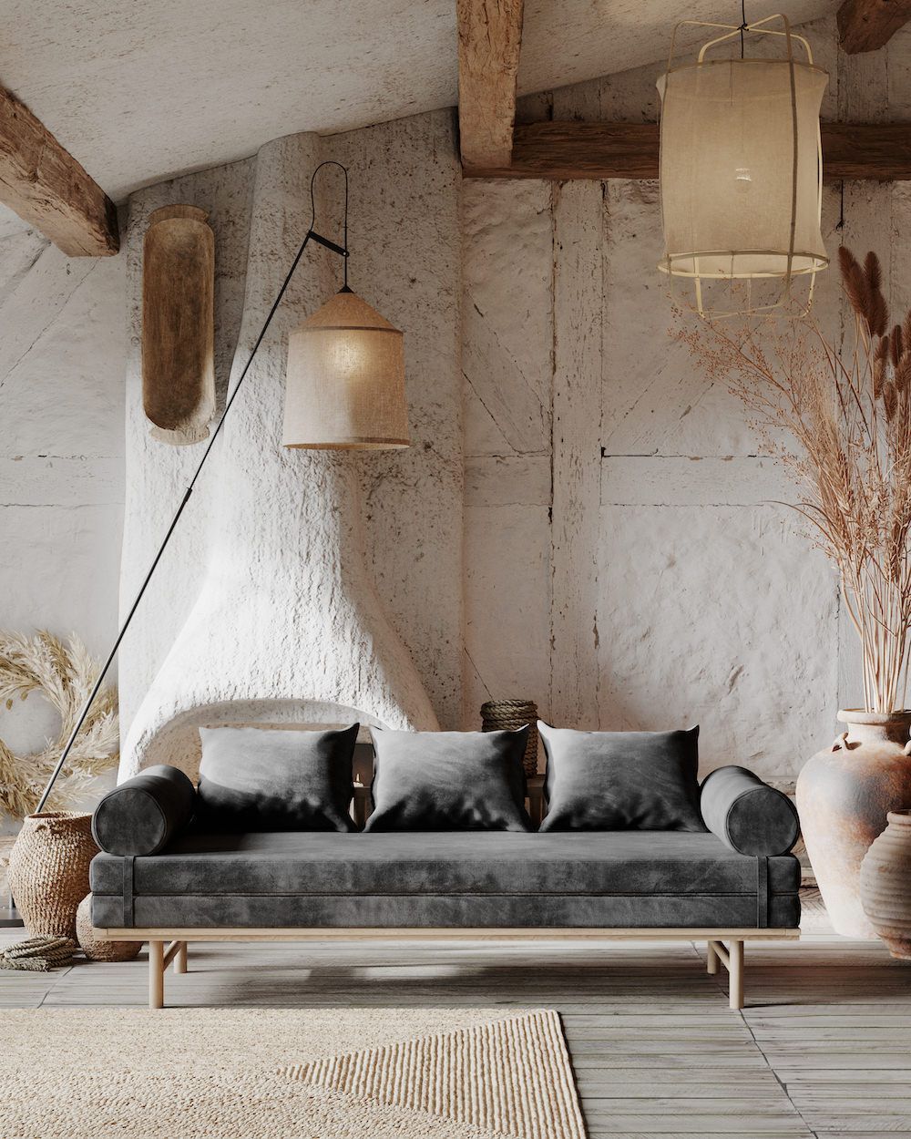 Divano letto in legno naturale Mikkeli