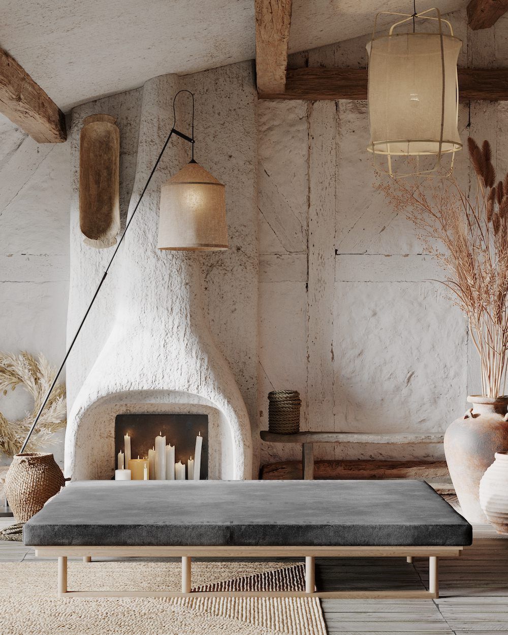 Divano letto in legno naturale Mikkeli