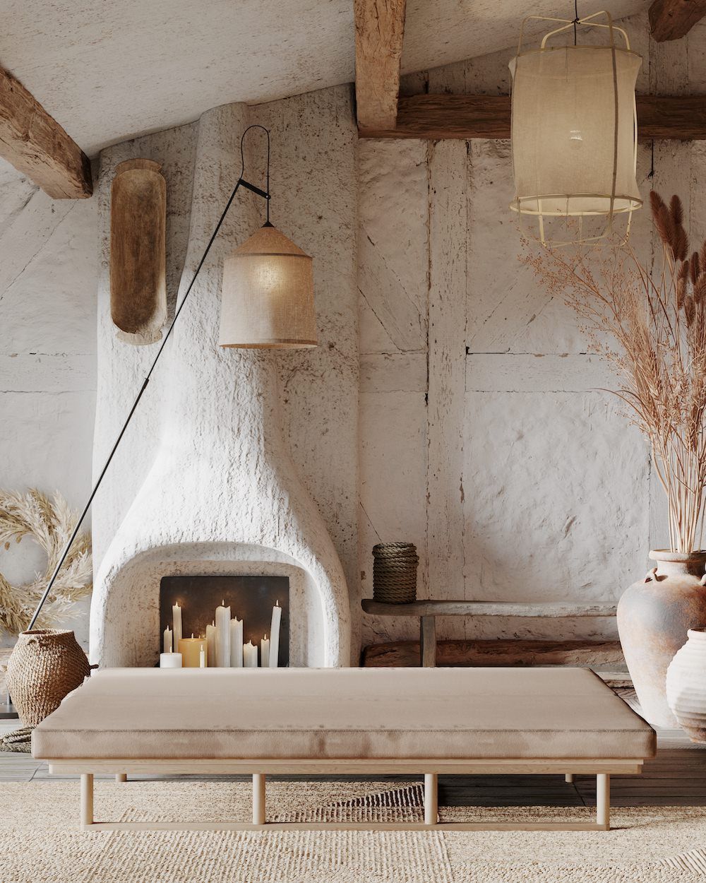 Divano letto in legno naturale Mikkeli