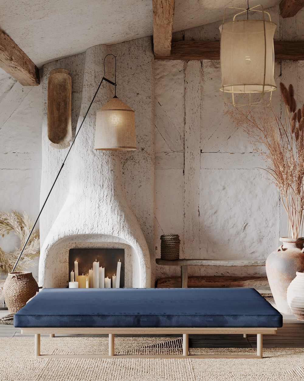 Divano letto in legno naturale Mikkeli