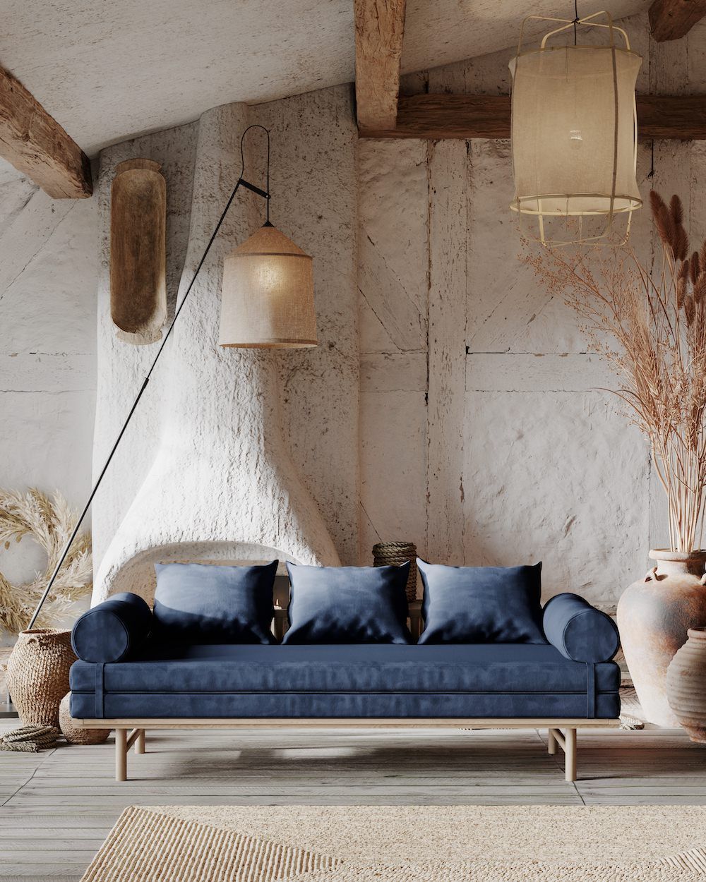 Divano letto in legno naturale Mikkeli