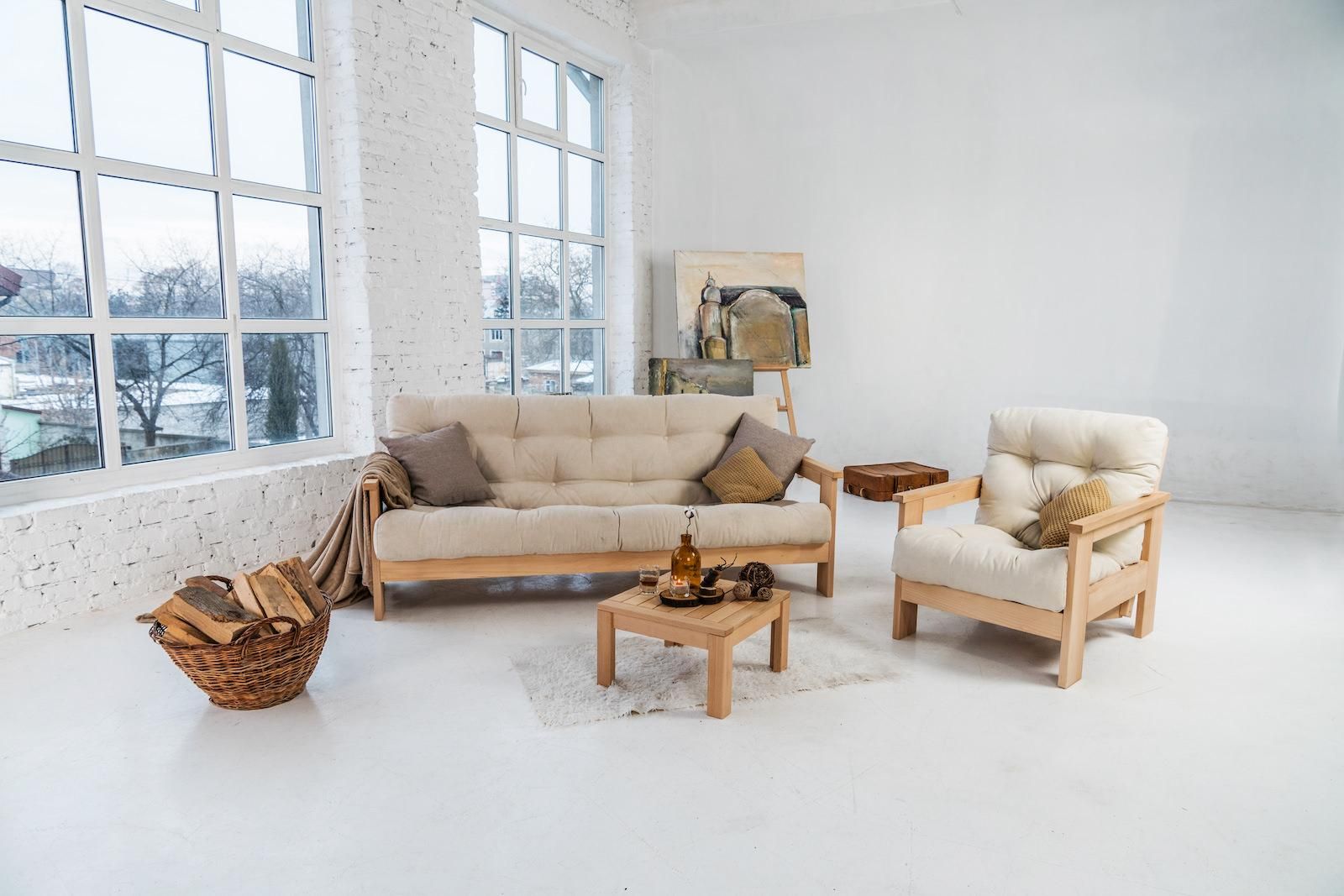 Divano letto in legno massello di faggio Kolari