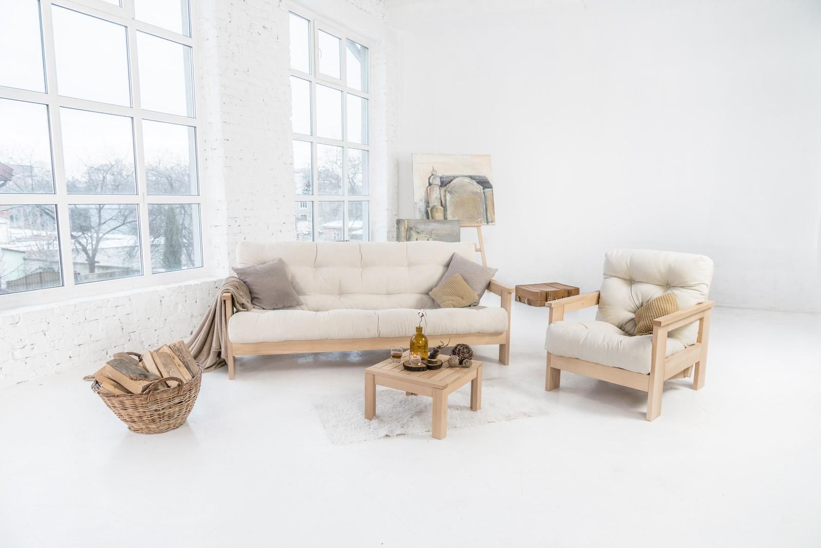 Divano letto in legno massello di faggio Kolari