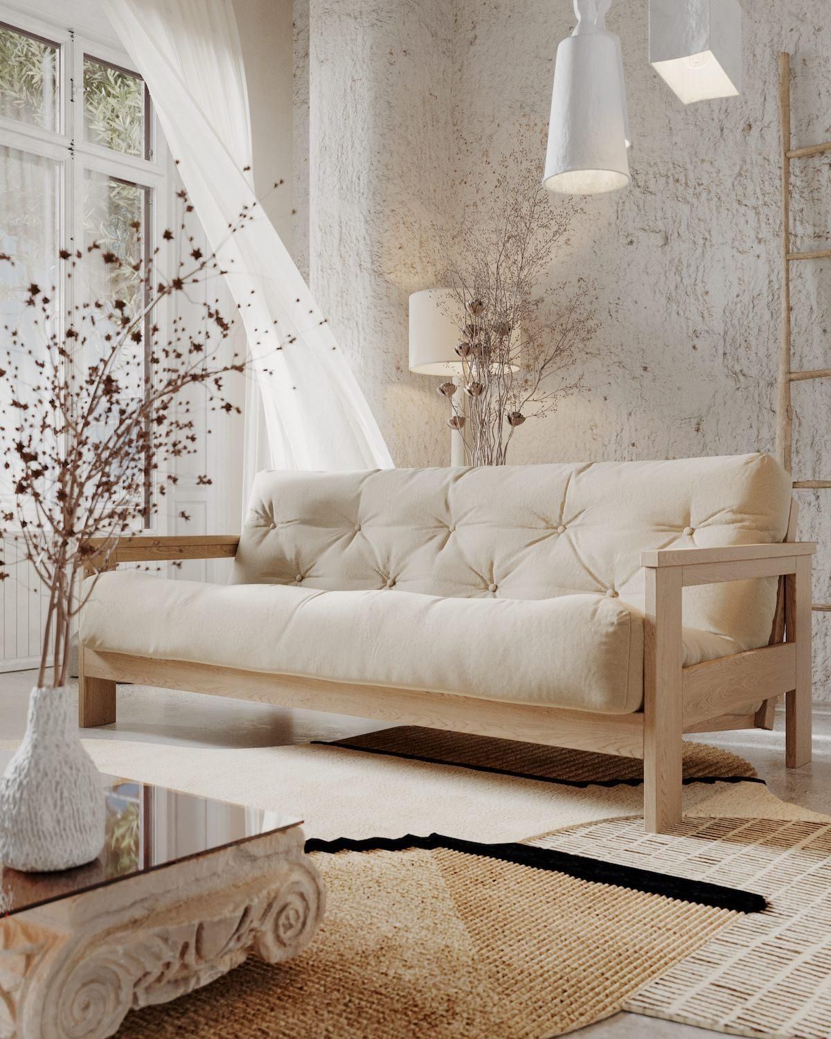 Divano letto in legno massello di faggio Kolari