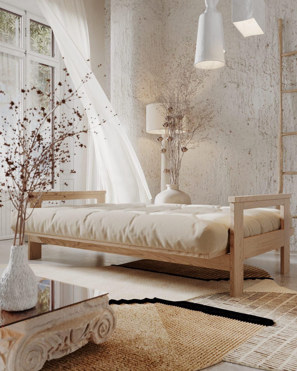 Divano letto in legno massello di faggio Kolari