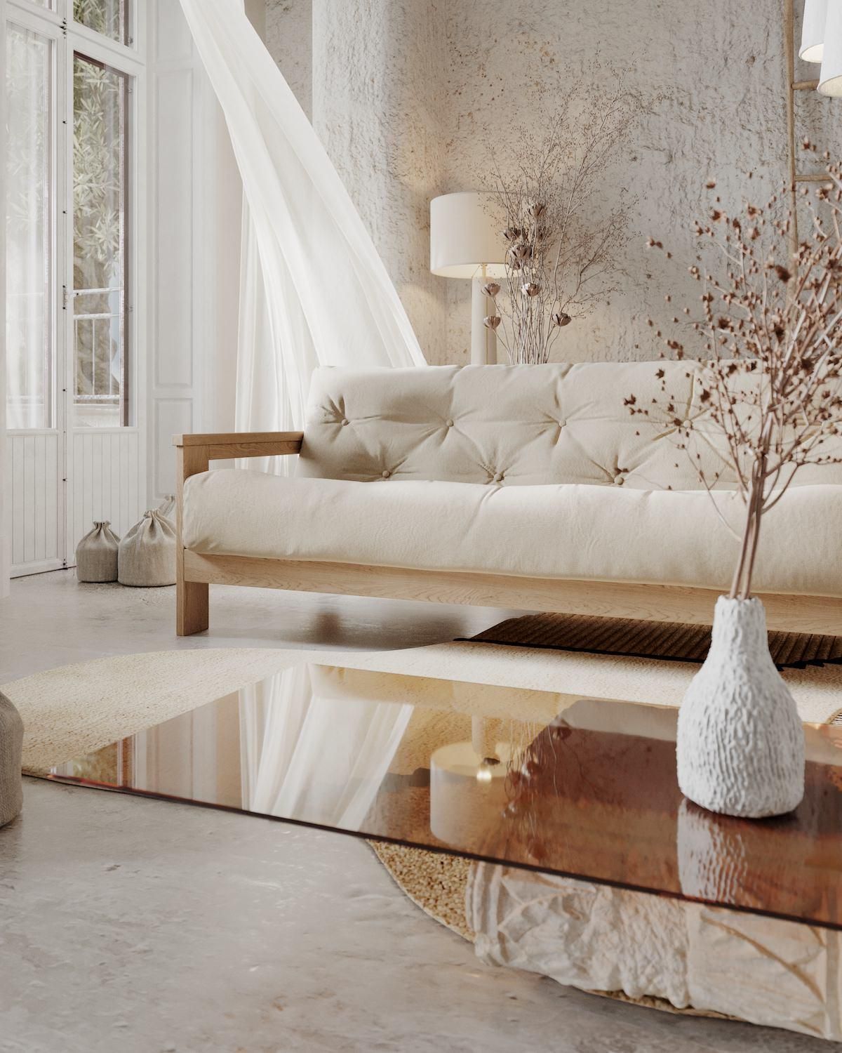 Divano letto in legno massello di faggio Kolari