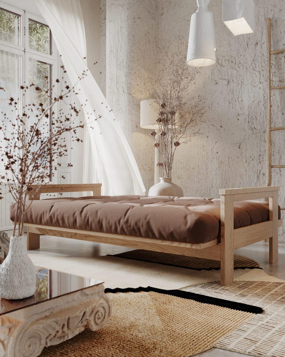 Divano letto in legno massello di faggio Kolari