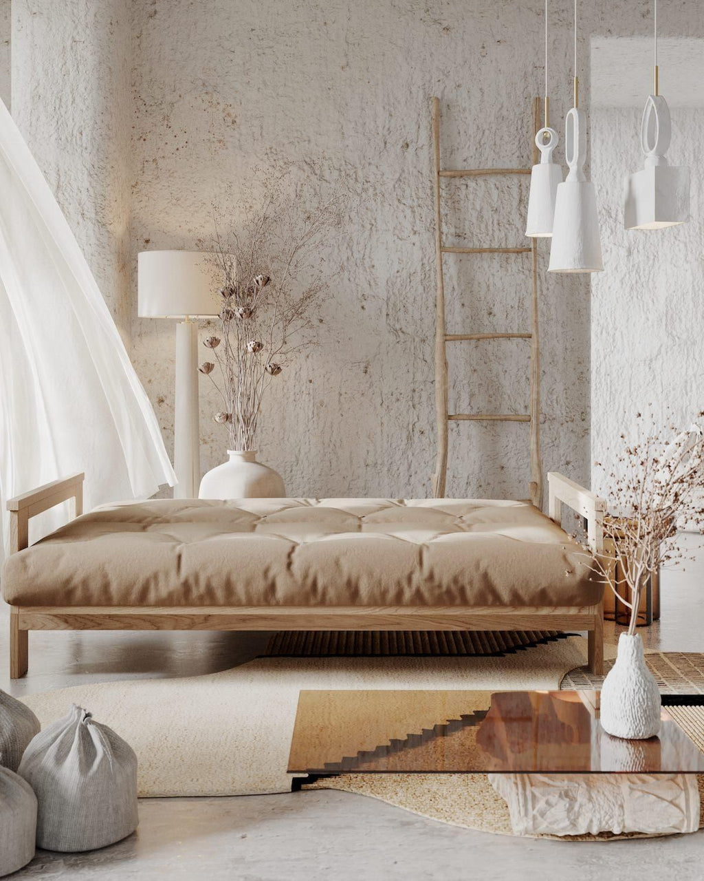 Divano letto in legno massello di faggio Kolari