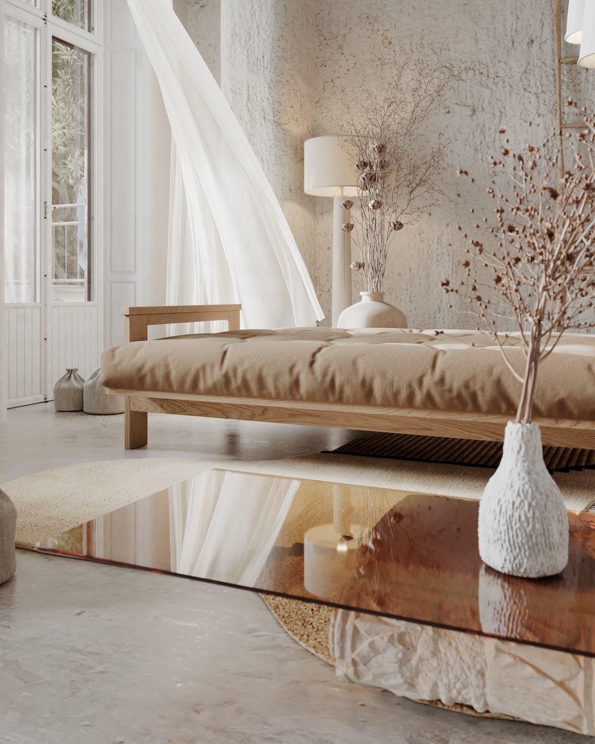 Divano letto in legno massello di faggio Kolari