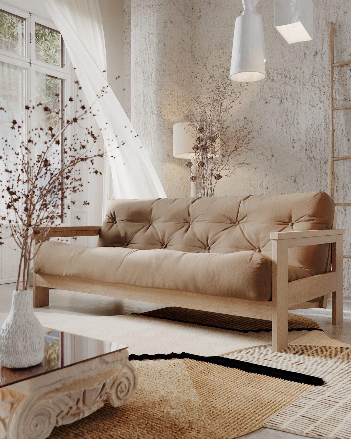 Divano letto in legno massello di faggio Kolari