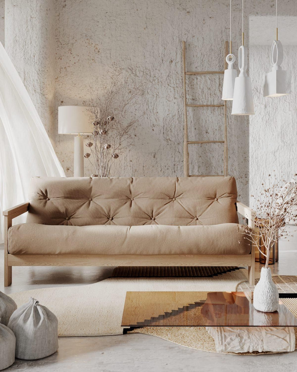 Divano letto in legno massello di faggio Kolari