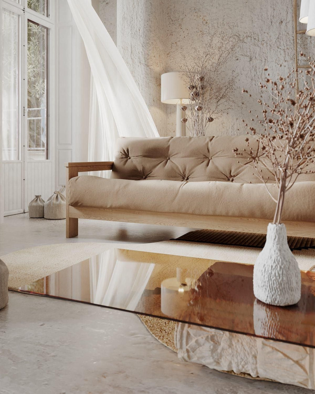 Divano letto in legno massello di faggio Kolari