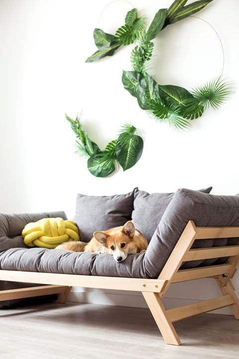 Divano letto singolo in legno massello Alborg