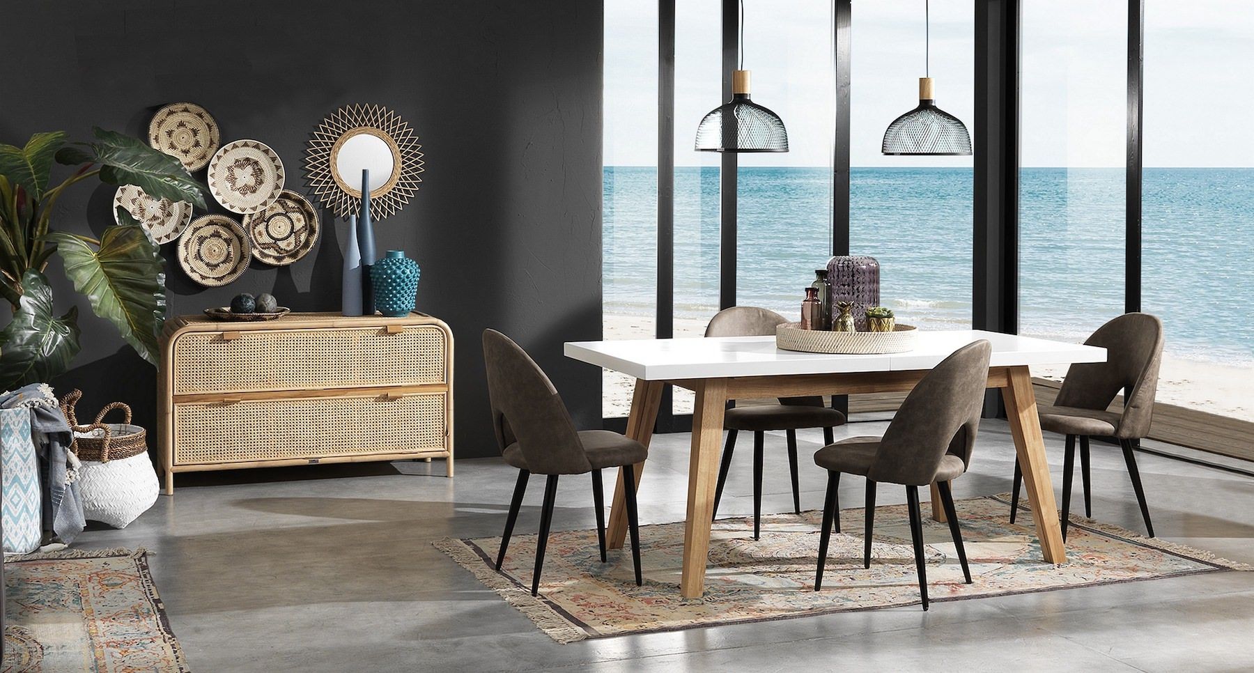 Tavolo allungabile in legno design moderno Julian 180