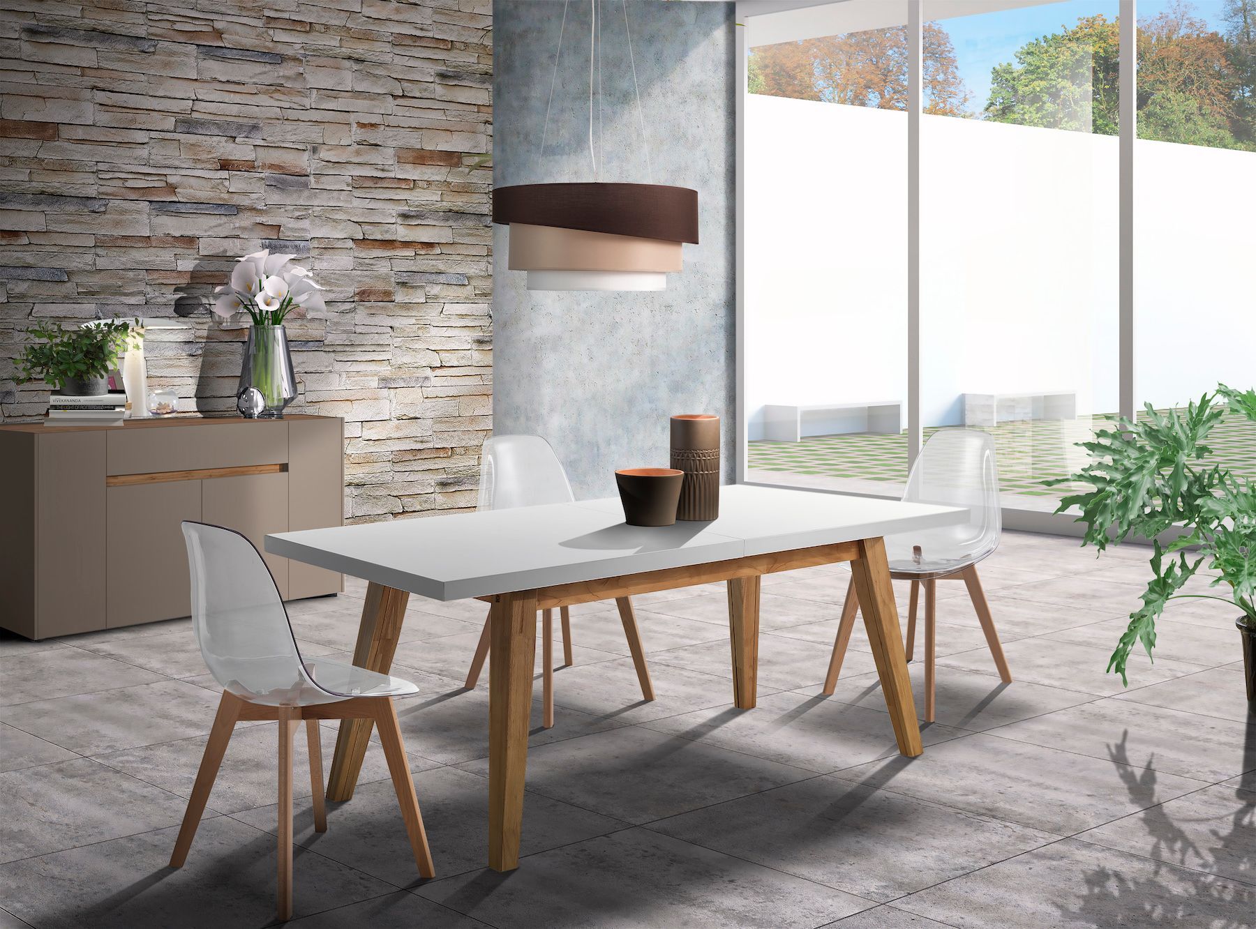 Tavolo allungabile in legno design moderno Julian 180
