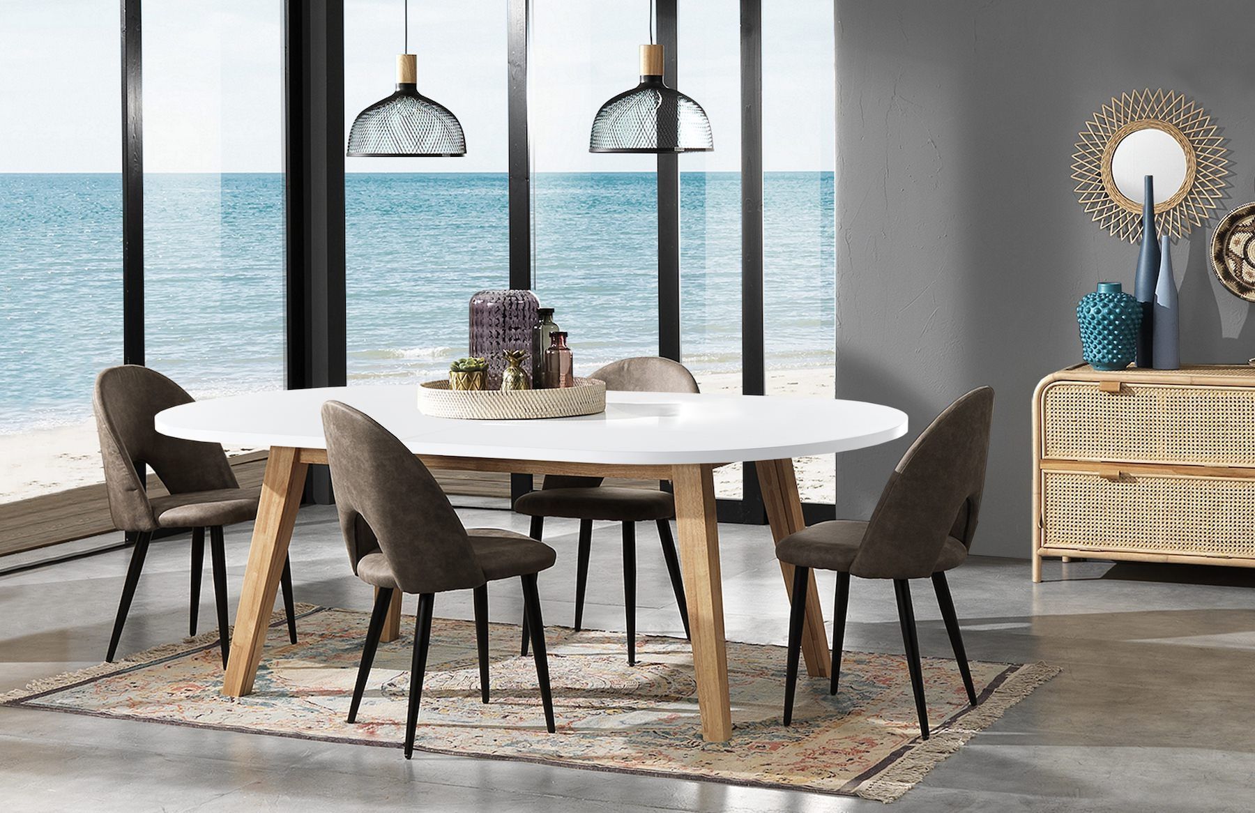 Tavolo ovale allungabile moderno Julian