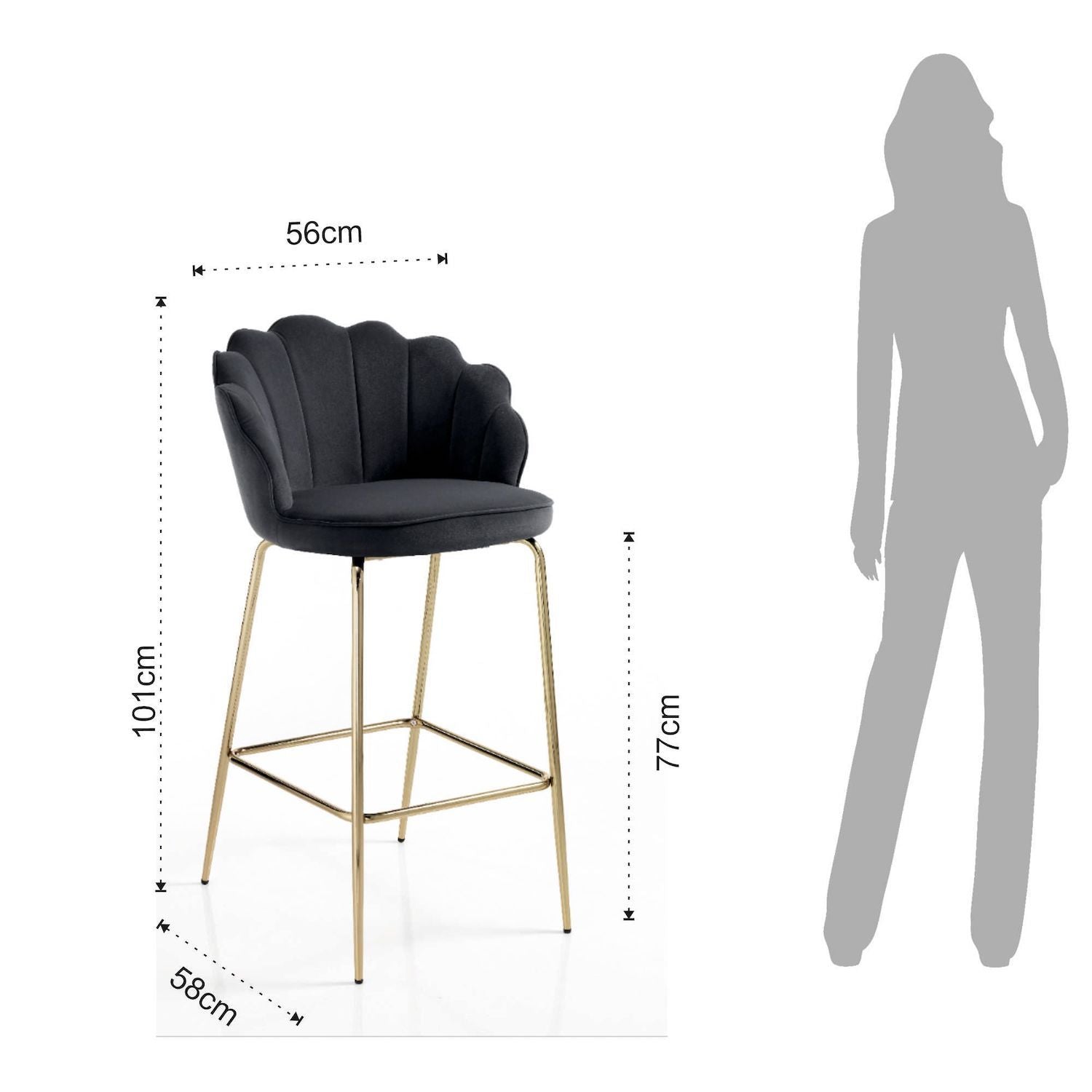 Sgabello imbottito da cucina Santiago