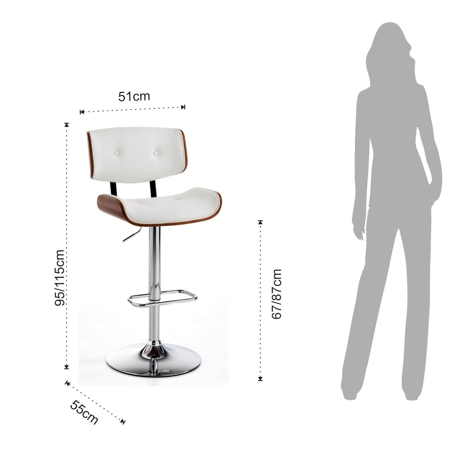 Sgabello imbottito design moderno Adrian