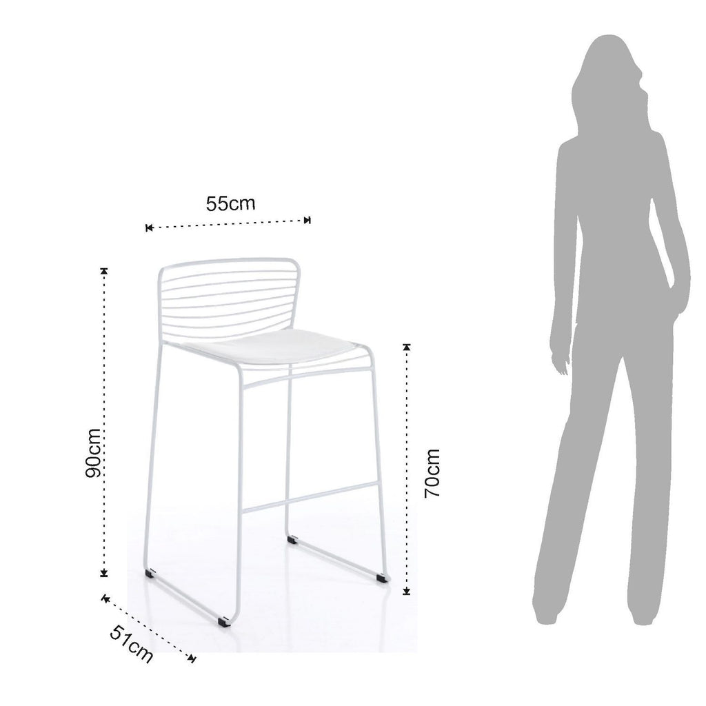 Coppia sgabelli cucina da interno/esterno Cooper White