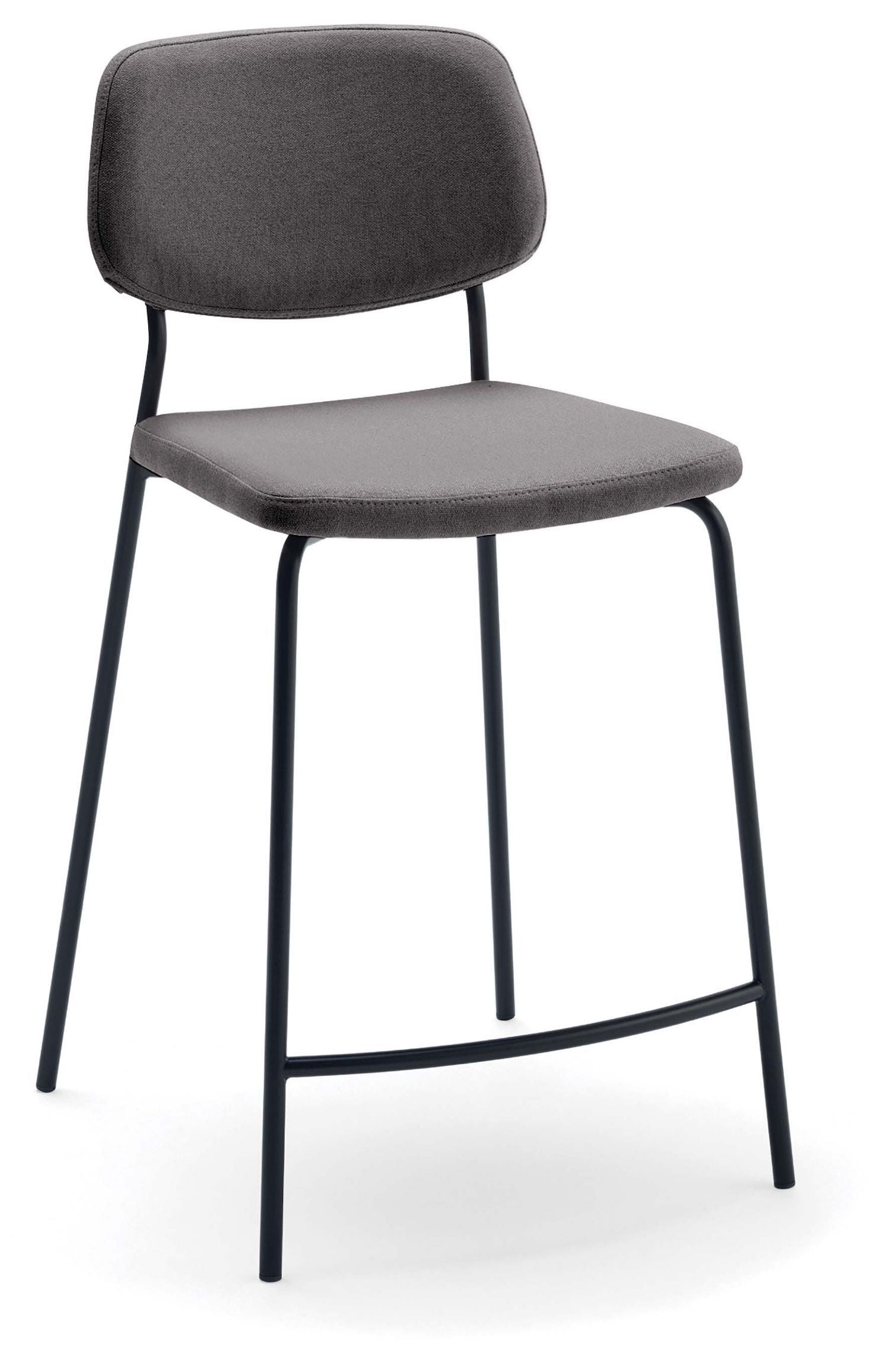 Sgabello da cucina imbottito in acciaio e velluto Toledo Stool