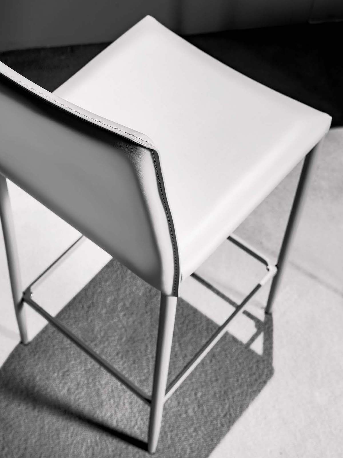 Coppia sgabelli da cucina moderni in simil cuoio Zalia