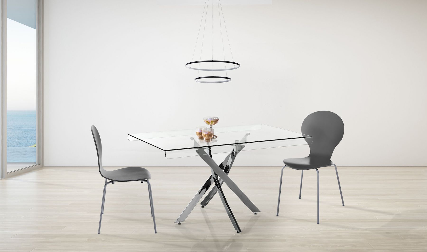 Scrivania in vetro design moderno Travis