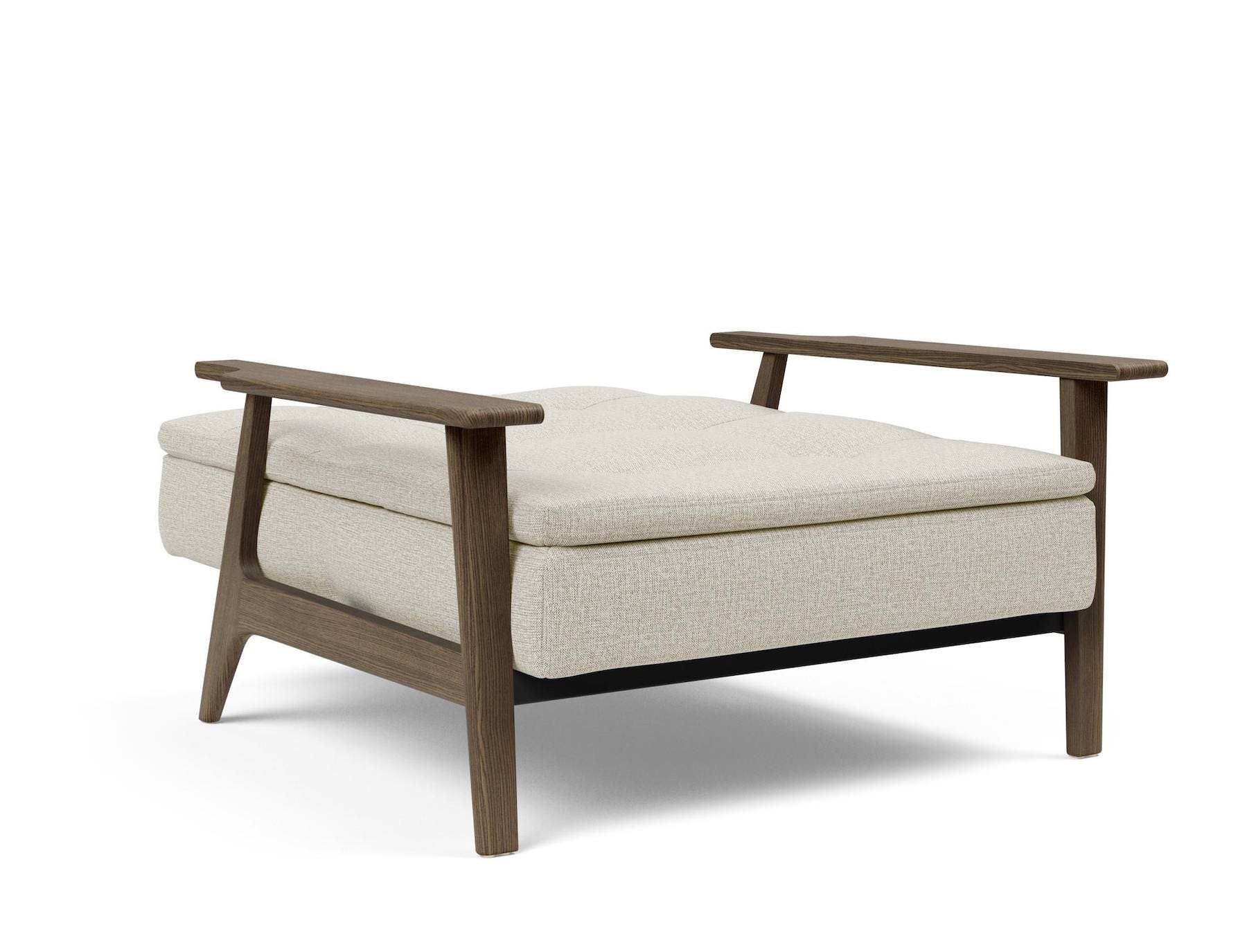 Poltrona design Dublexo Frej con braccioli in legno