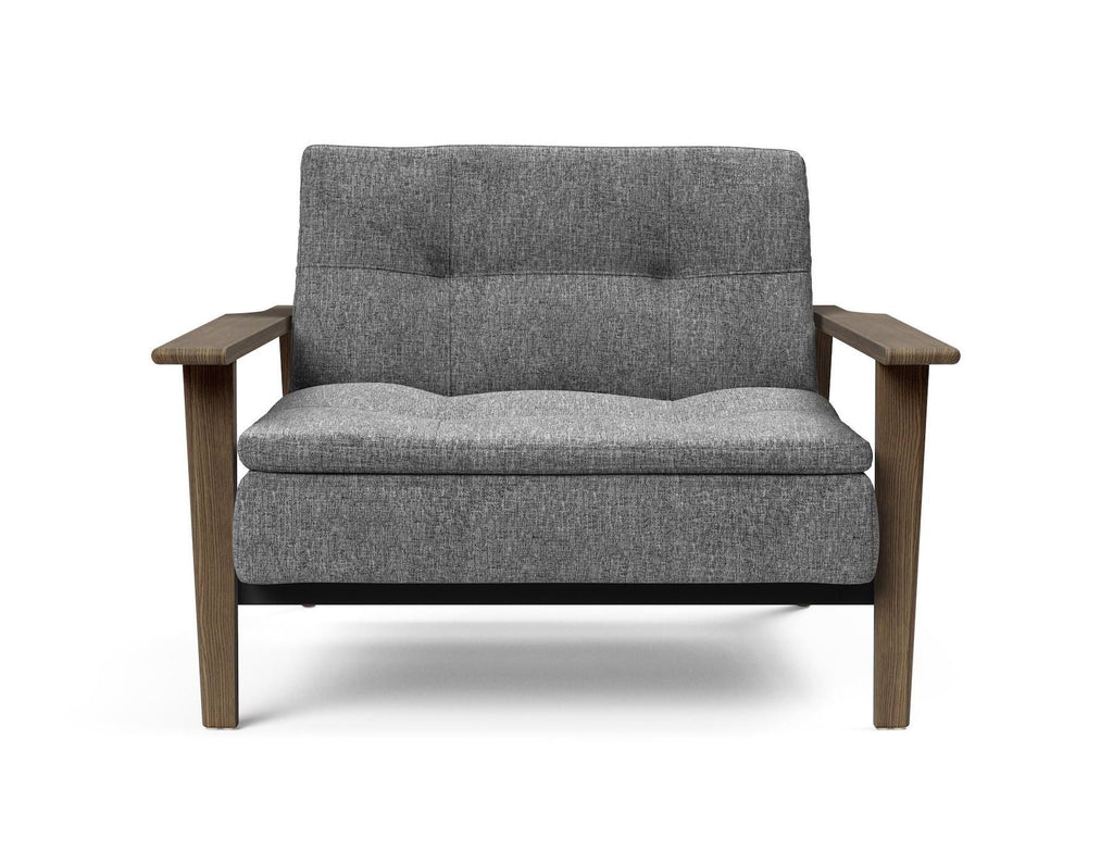 Poltrona design Dublexo Frej con braccioli in legno