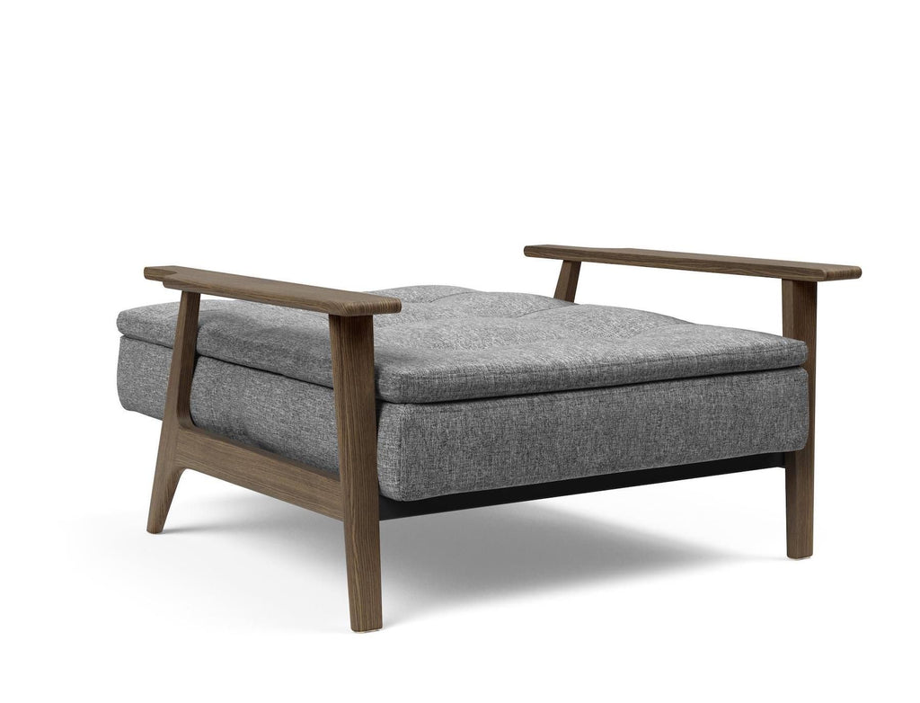 Poltrona design Dublexo Frej con braccioli in legno