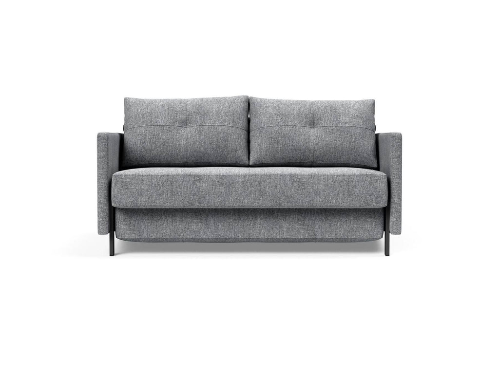 Divano letto Cubed Arm con braccioli convertibile salvaspazio 140 cm - 565 Twist Granite
