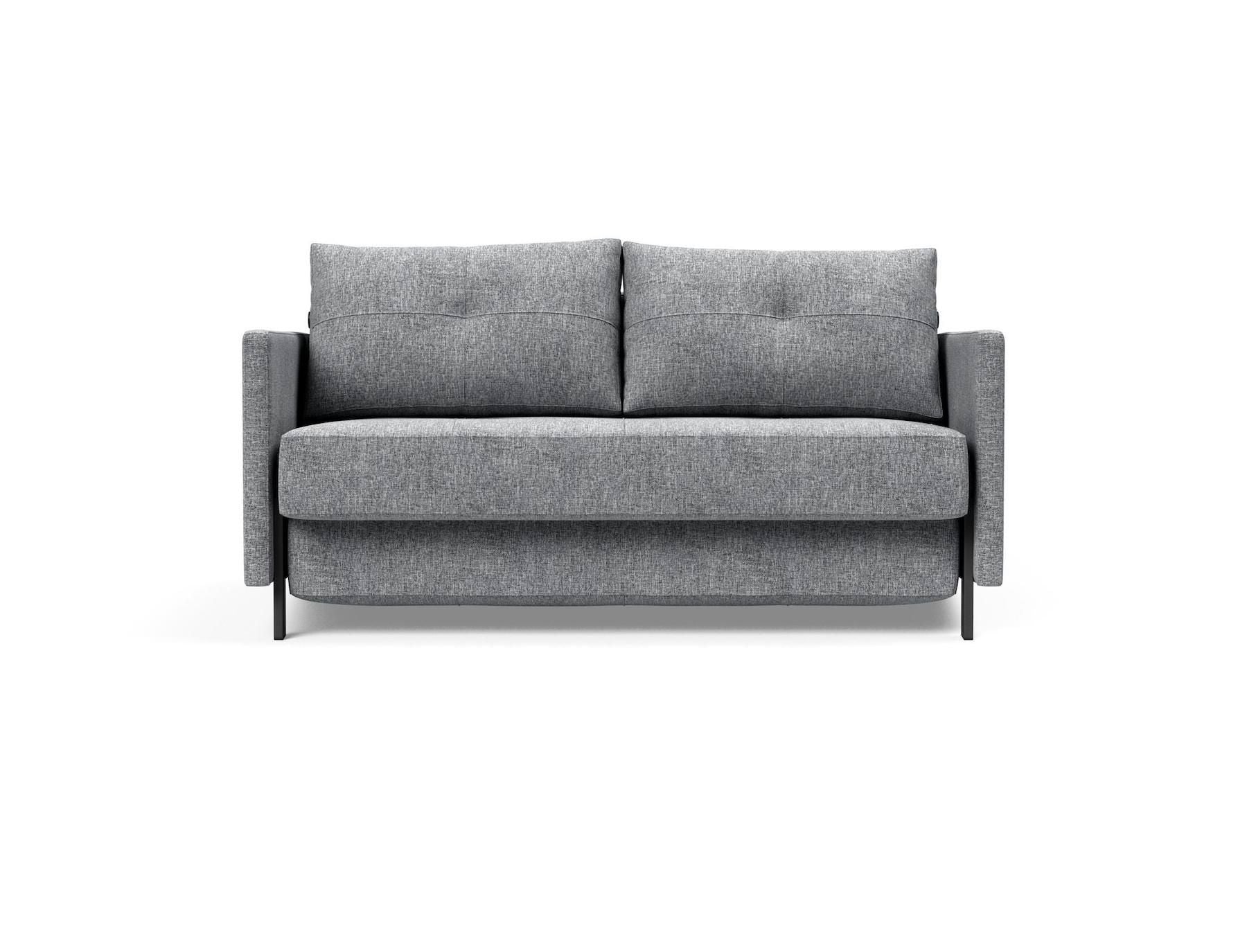 Divano letto Cubed Arm con braccioli convertibile salvaspazio 140 cm - 565 Twist Granite